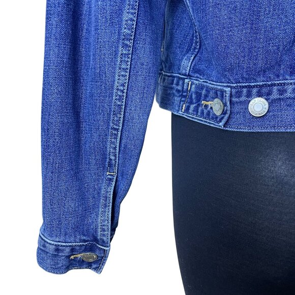 Gap Denim Blue Women's Classic Fitted Trucker Jacket Versatile Casual Style Sz M - Picture 6 of 9